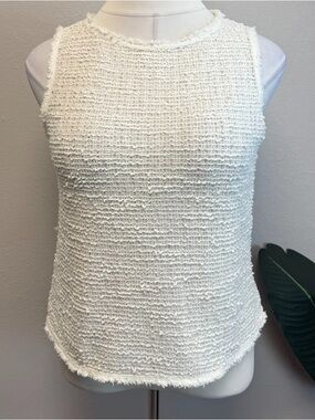 Max Studio Cream Cotton Knit Sleeveless Top - New - Size XL